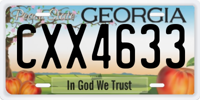 GA license plate CXX4633