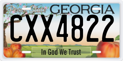 GA license plate CXX4822