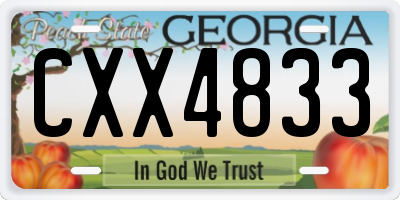 GA license plate CXX4833