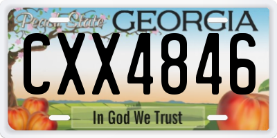 GA license plate CXX4846