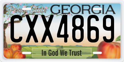 GA license plate CXX4869