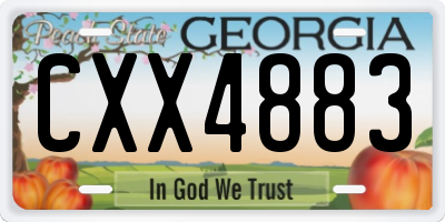 GA license plate CXX4883