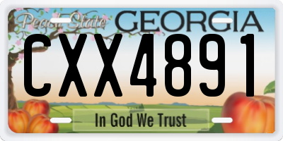 GA license plate CXX4891