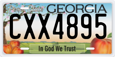 GA license plate CXX4895