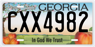 GA license plate CXX4982