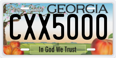 GA license plate CXX5000