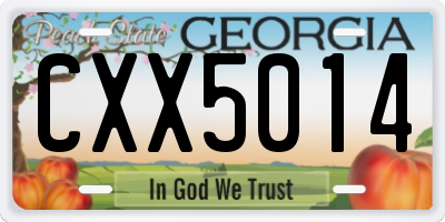 GA license plate CXX5014