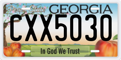 GA license plate CXX5030