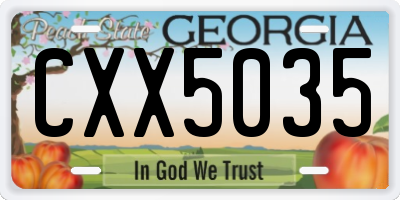 GA license plate CXX5035