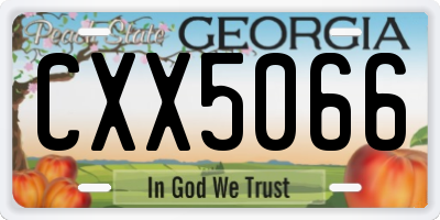 GA license plate CXX5066