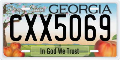 GA license plate CXX5069