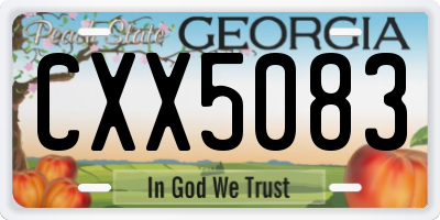 GA license plate CXX5083