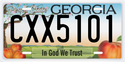 GA license plate CXX5101