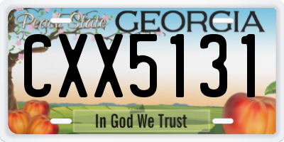 GA license plate CXX5131