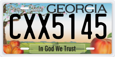 GA license plate CXX5145