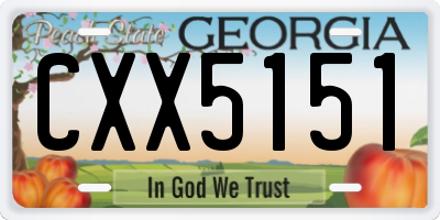 GA license plate CXX5151