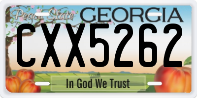 GA license plate CXX5262