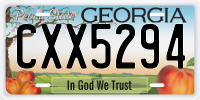 GA license plate CXX5294