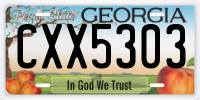 GA license plate CXX5303