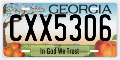 GA license plate CXX5306