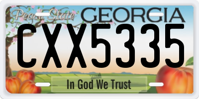 GA license plate CXX5335