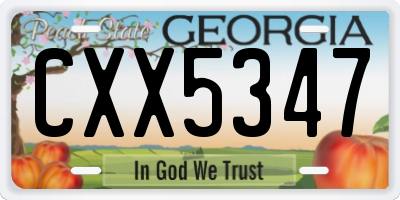 GA license plate CXX5347