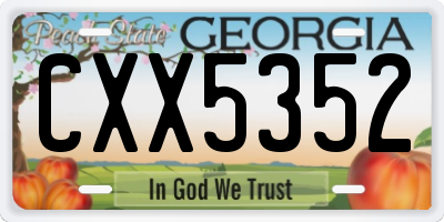 GA license plate CXX5352
