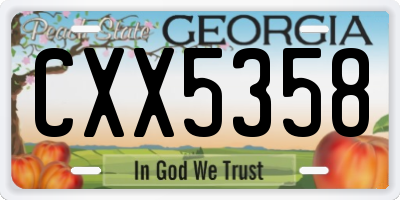 GA license plate CXX5358