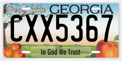 GA license plate CXX5367