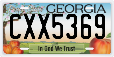 GA license plate CXX5369
