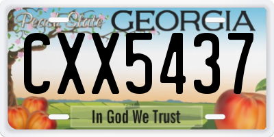 GA license plate CXX5437