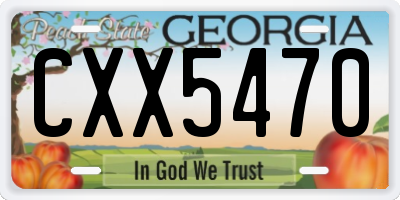 GA license plate CXX5470