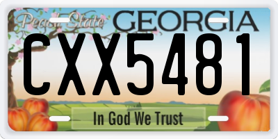 GA license plate CXX5481