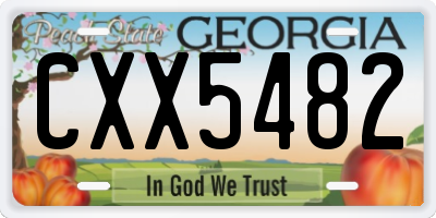 GA license plate CXX5482