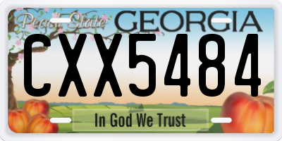 GA license plate CXX5484