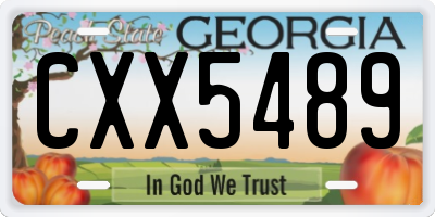 GA license plate CXX5489