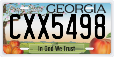 GA license plate CXX5498