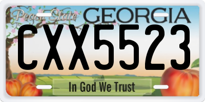 GA license plate CXX5523