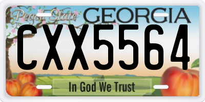 GA license plate CXX5564