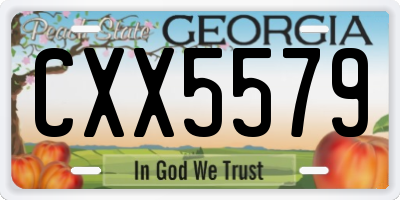 GA license plate CXX5579