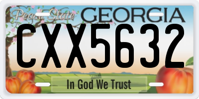 GA license plate CXX5632