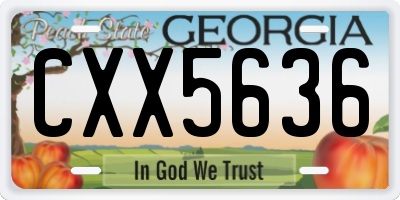 GA license plate CXX5636