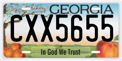 GA license plate CXX5655