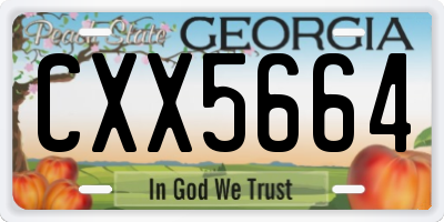GA license plate CXX5664
