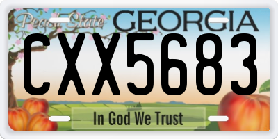 GA license plate CXX5683