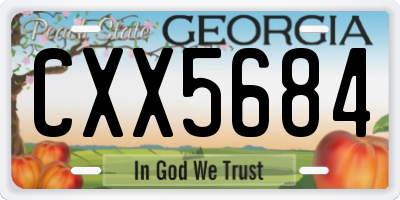 GA license plate CXX5684
