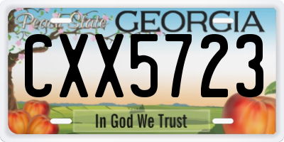 GA license plate CXX5723