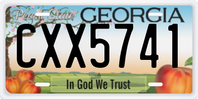 GA license plate CXX5741