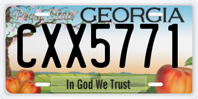 GA license plate CXX5771