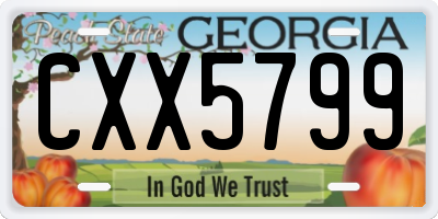 GA license plate CXX5799